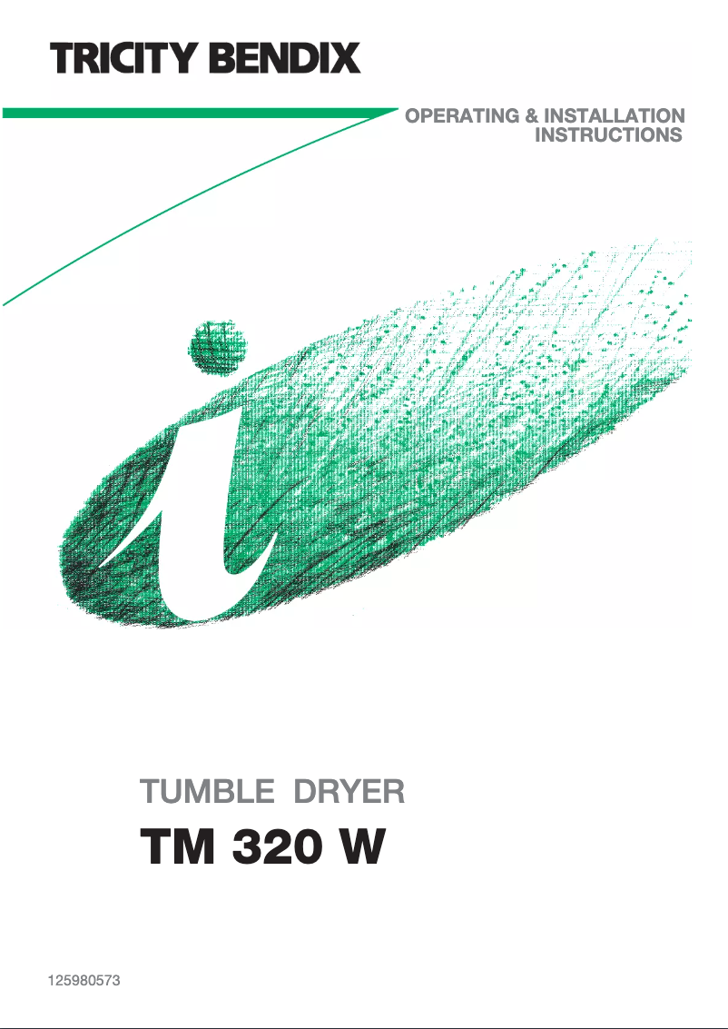 Page 1 de la notice Manuel utilisateur Tricity Bendix TM 320 W