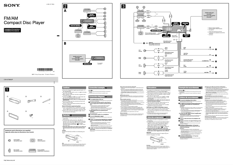 Image de la première page du manuel de l'appareil CDX-GT660UP