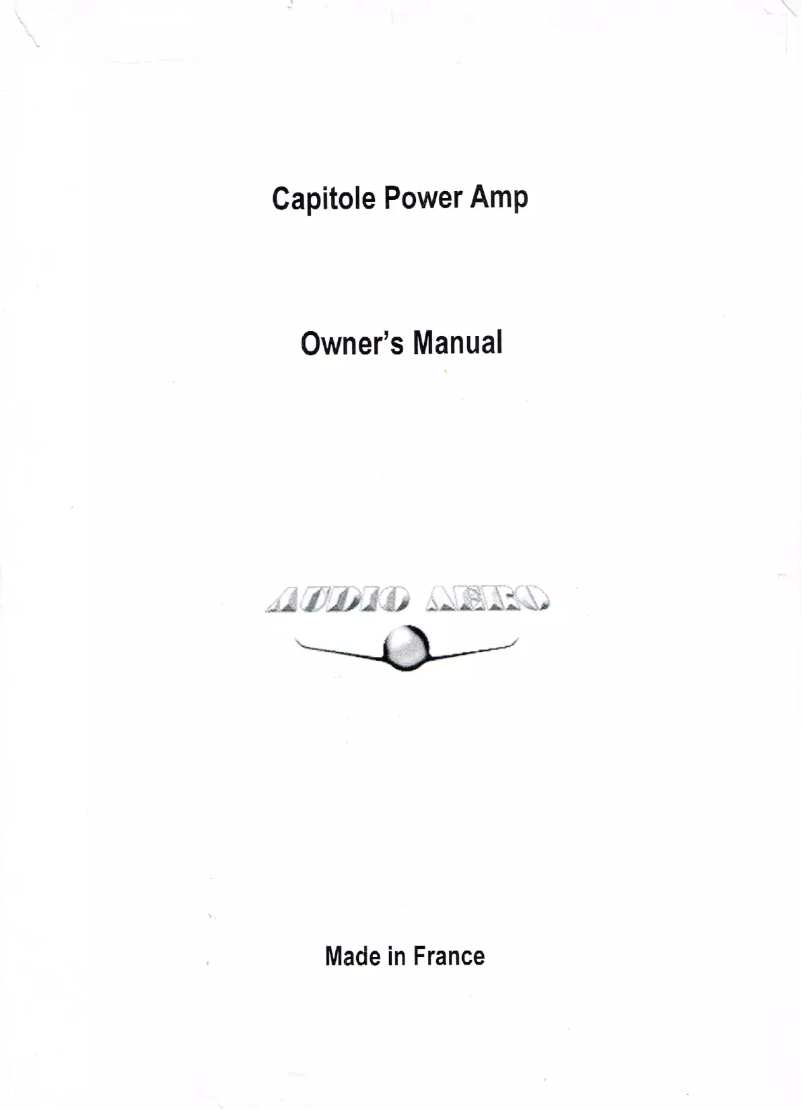 Page n°1 - Manuel utilisateur Audio Aero Capitole