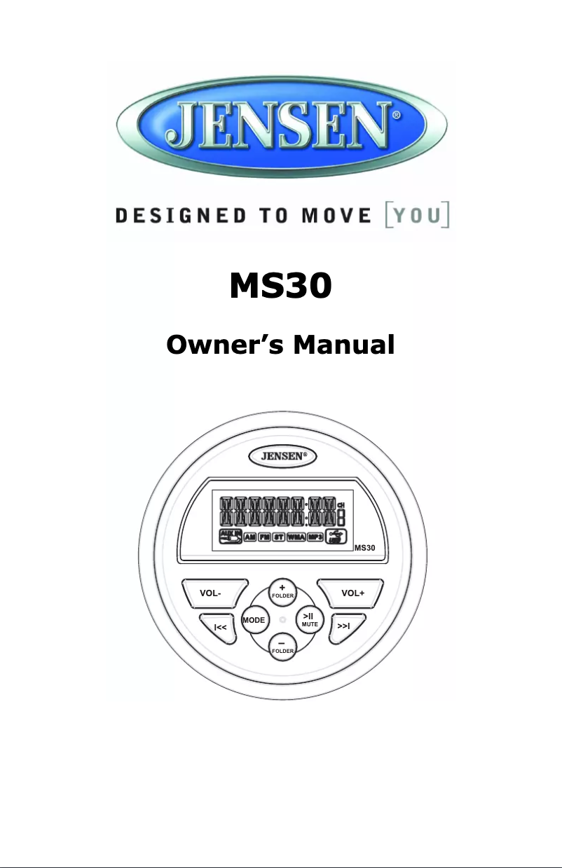 Page n°1 - Manuel utilisateur Jensen MS30