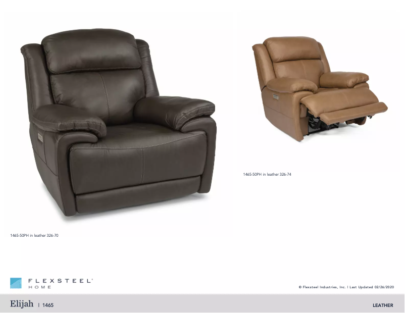 Page n°1 - Manuel utilisateur Flexsteel Elijah 1465-50PH