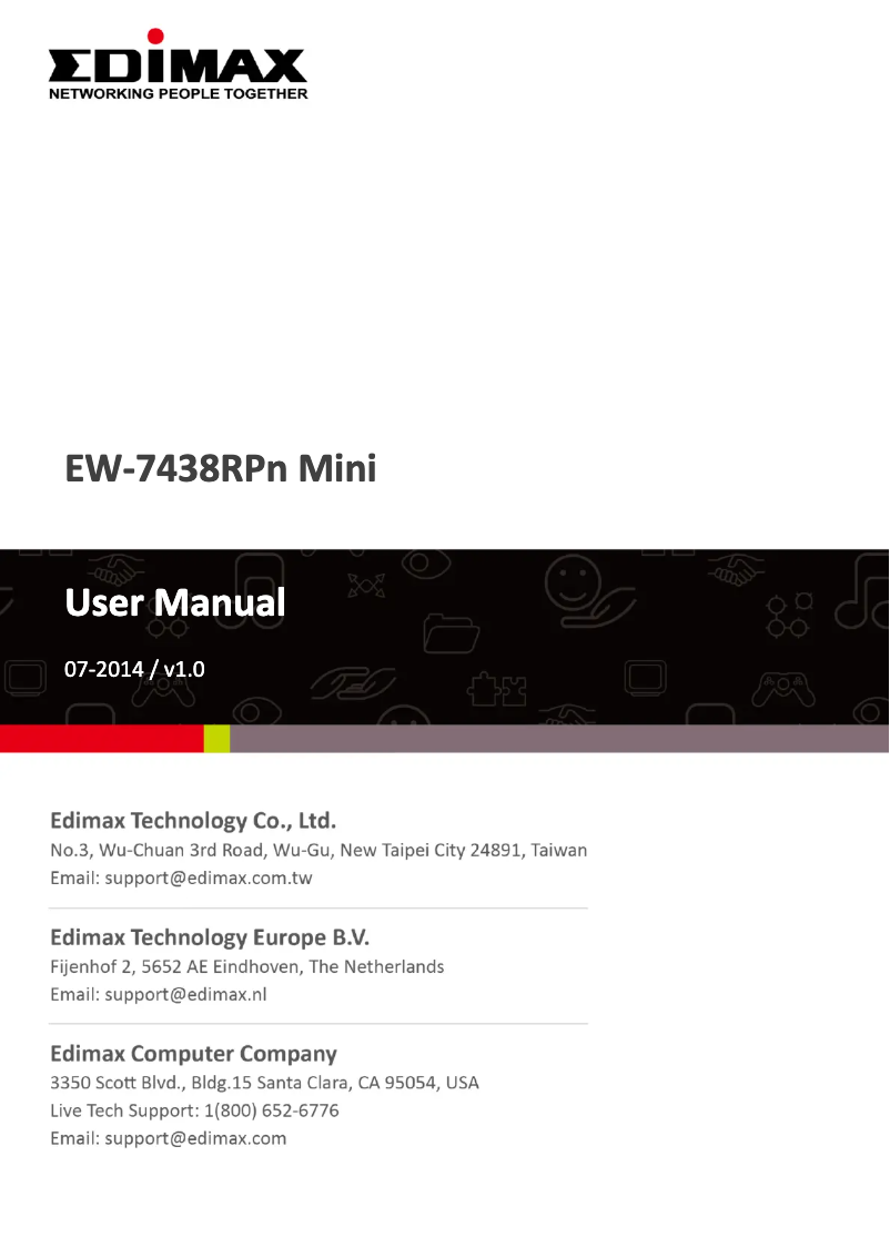 Page 1 de la notice Manuel utilisateur Edimax EW-7438RPn