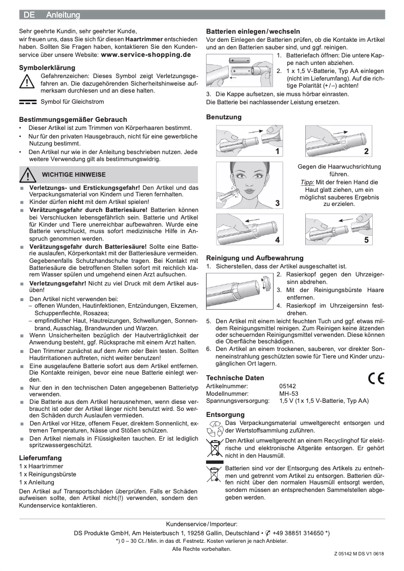 Page 1 de la notice Manuel utilisateur VitalMaxx 05142