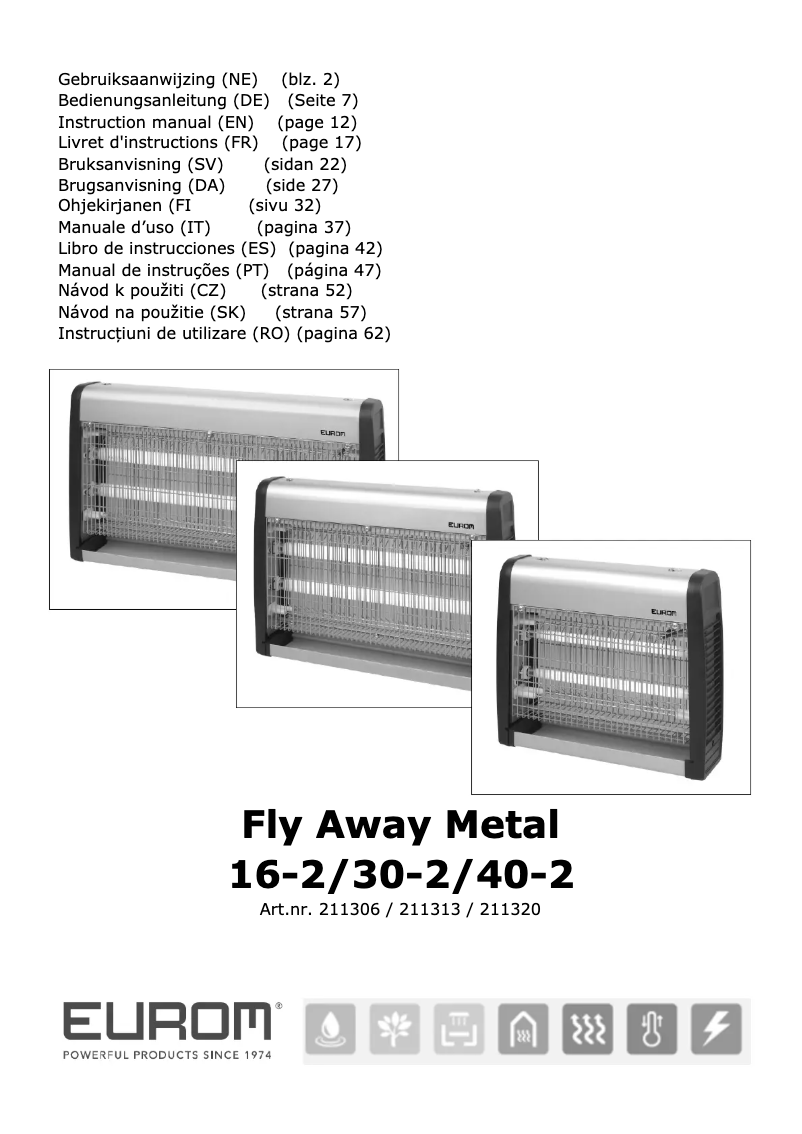 Page n°1 - Manuel utilisateur Eurom Fly Away Metal 16-2