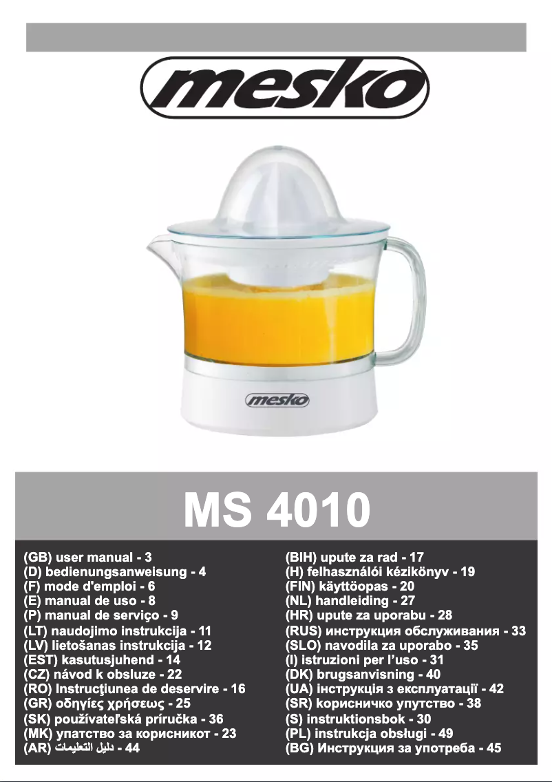 Page n°1 - Manuel utilisateur Mesko MS 4010