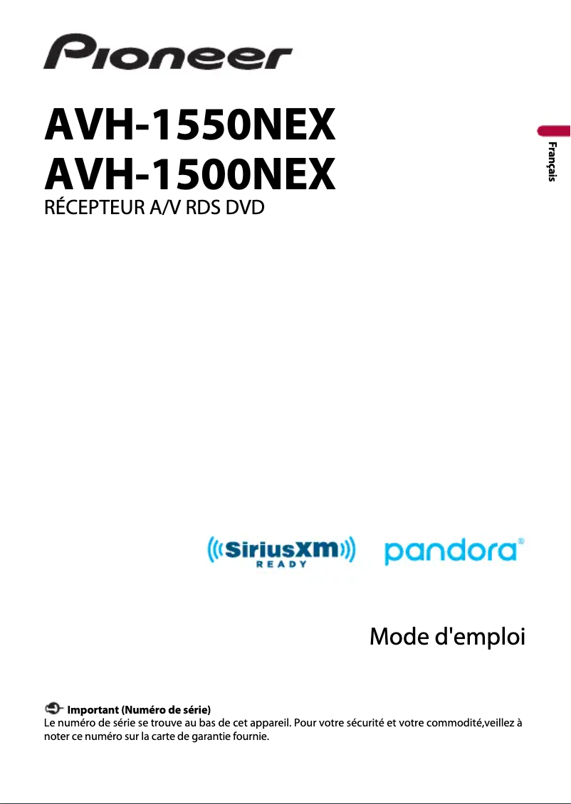 Image de la première page du manuel de l'appareil AVH-1550NEX