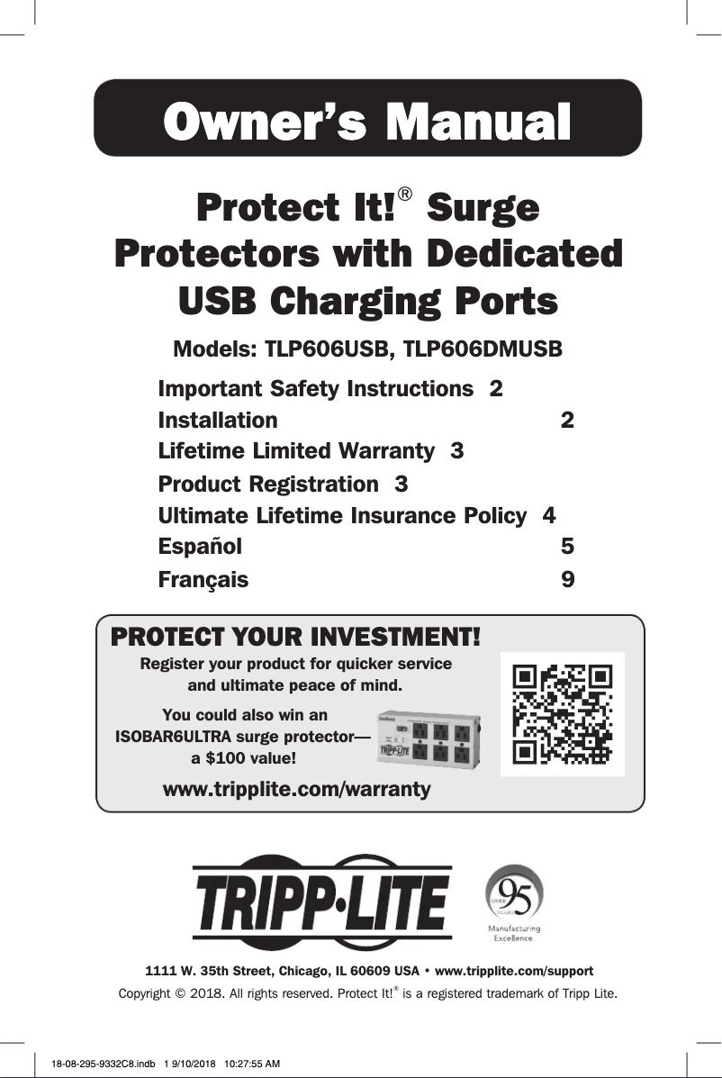 Page n°1 - Manuel utilisateur Tripp Lite Protect It! TLP606DMUSB