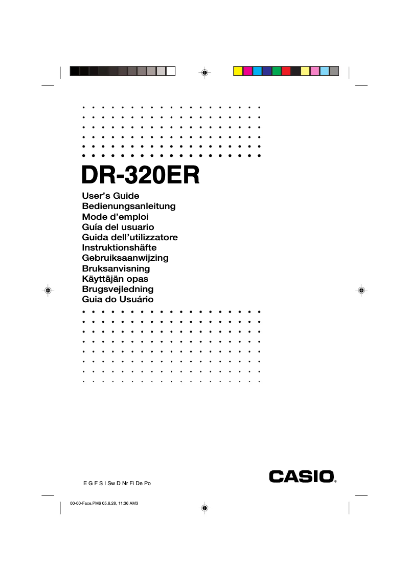 Imagen de la primera página del manual del dispositivo DR-320ER