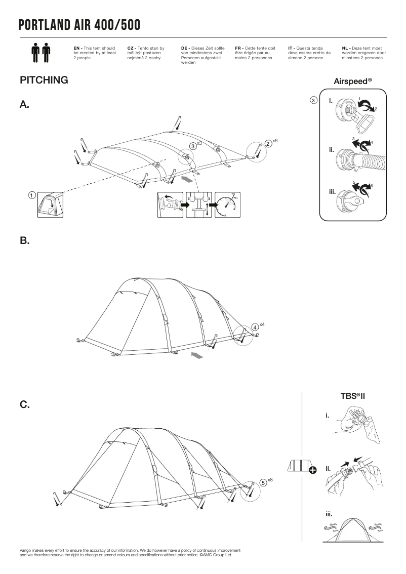 Página 1 del manual Manual de usuario Vango Portland Air 400