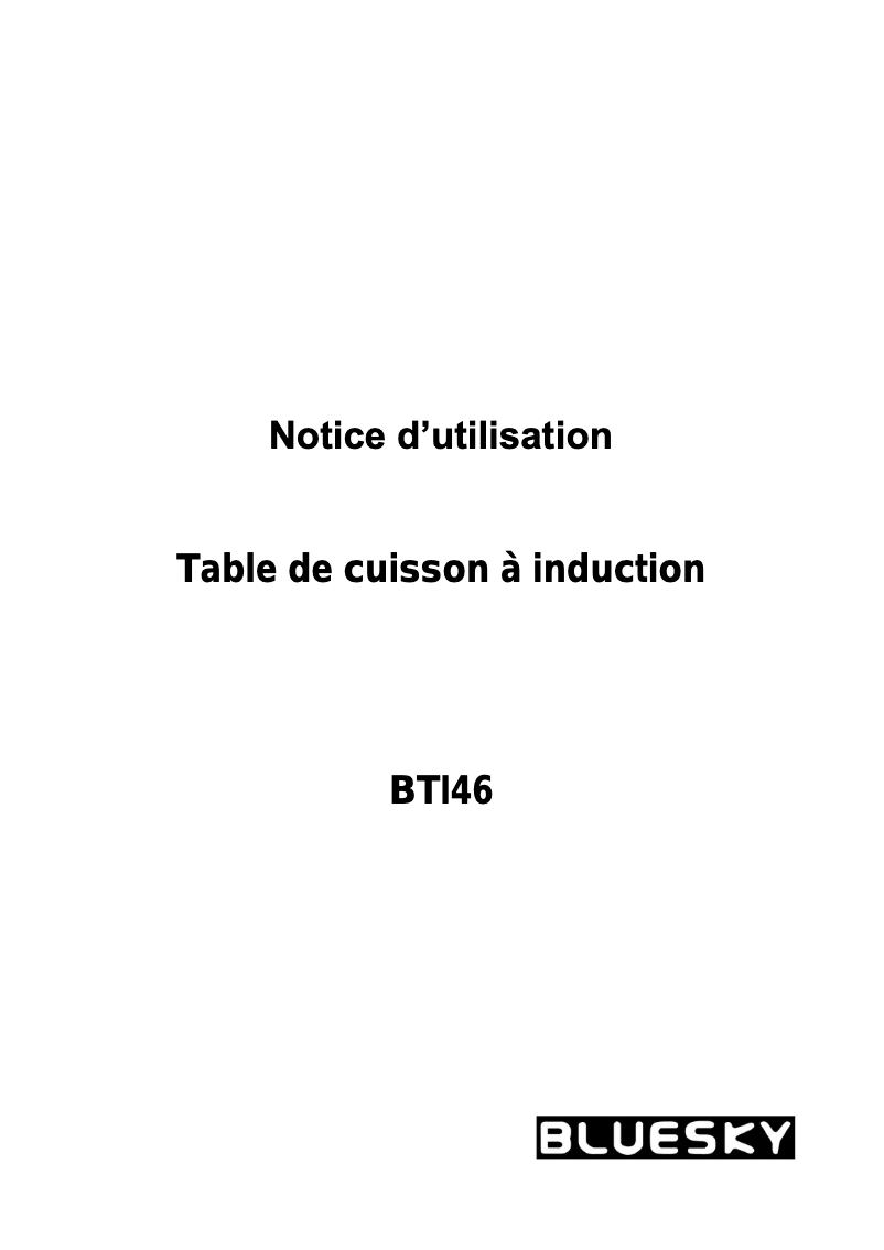 Image de la première page du manuel de l'appareil BTI 46