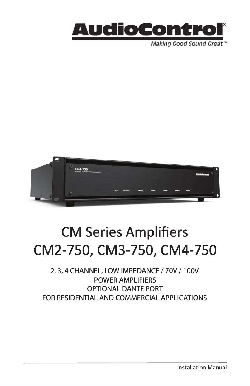 Page n°1 - Manuel utilisateur AudioControl CM4-750