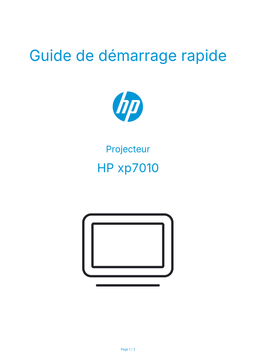 Page n°1 - Guide de démarrage rapide HP xp7010