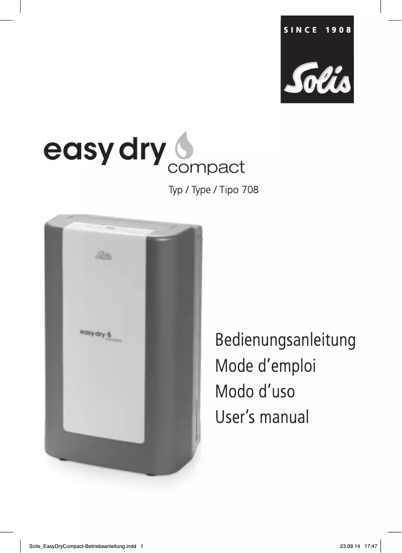 Image de la première page du manuel de l'appareil Easy Dry Compact 708