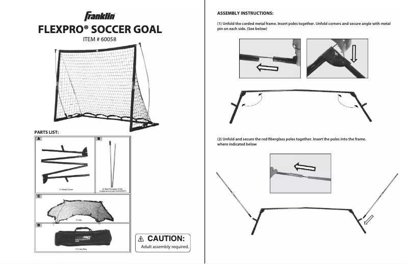 Page 1 de la notice Manuel utilisateur Franklin FlexPro 60058
