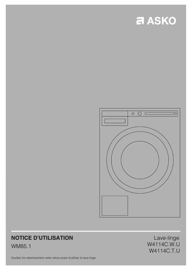 Page n°1 - Manuel utilisateur Asko W4114C.W.U