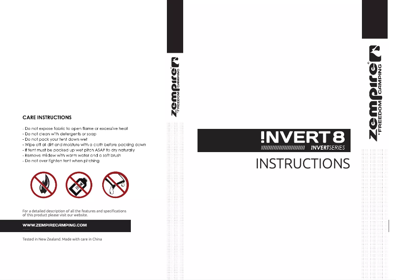 Page 1 de la notice Manuel utilisateur Zempire Invert 8