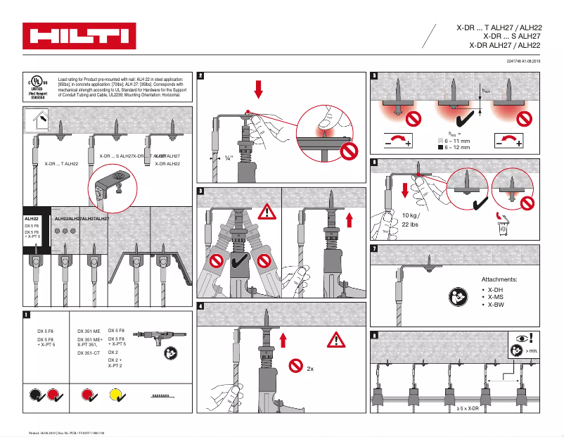Page 1 de la notice Manuel utilisateur Hilti X-DR ALH