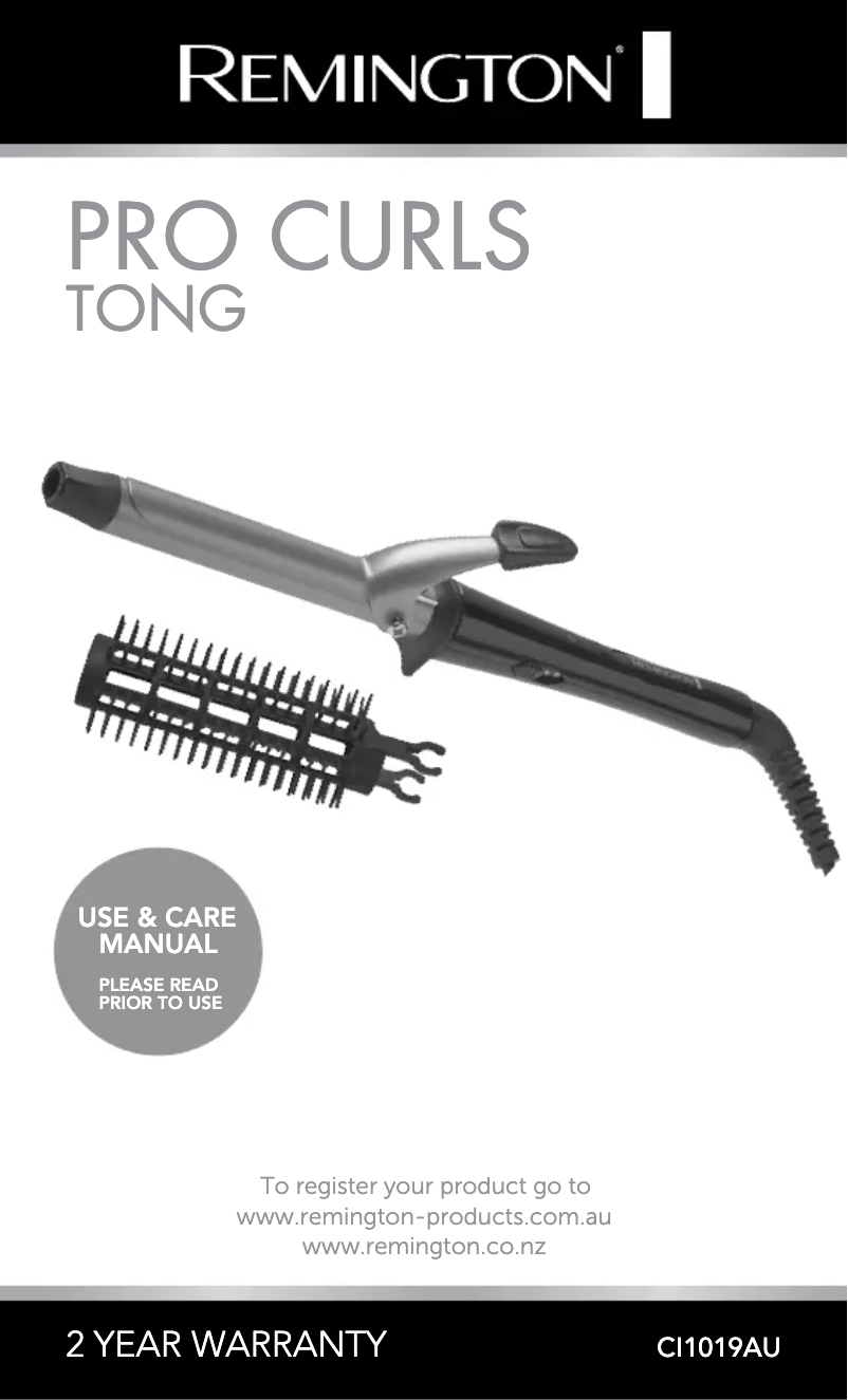 Page n°1 - Manuel utilisateur Remington Pro Curls CI1019AU