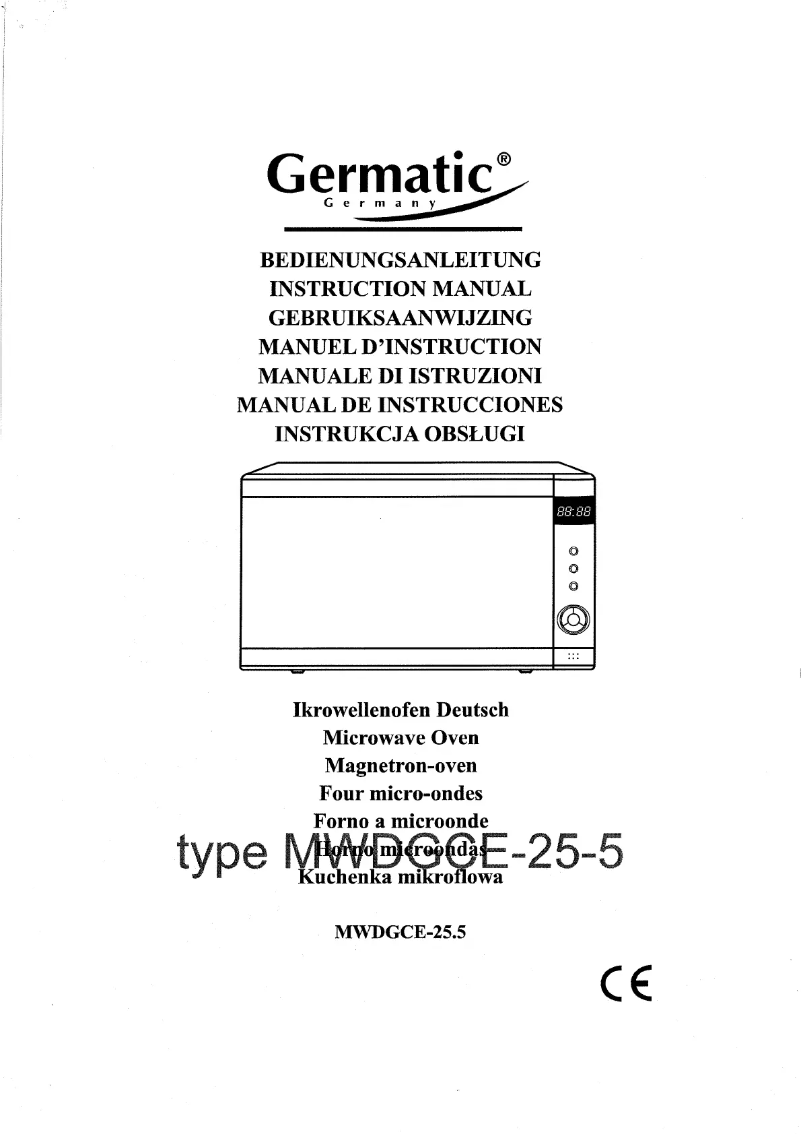 Página 1 del manual Manual de usuario Germatic MWDGCE-25.5