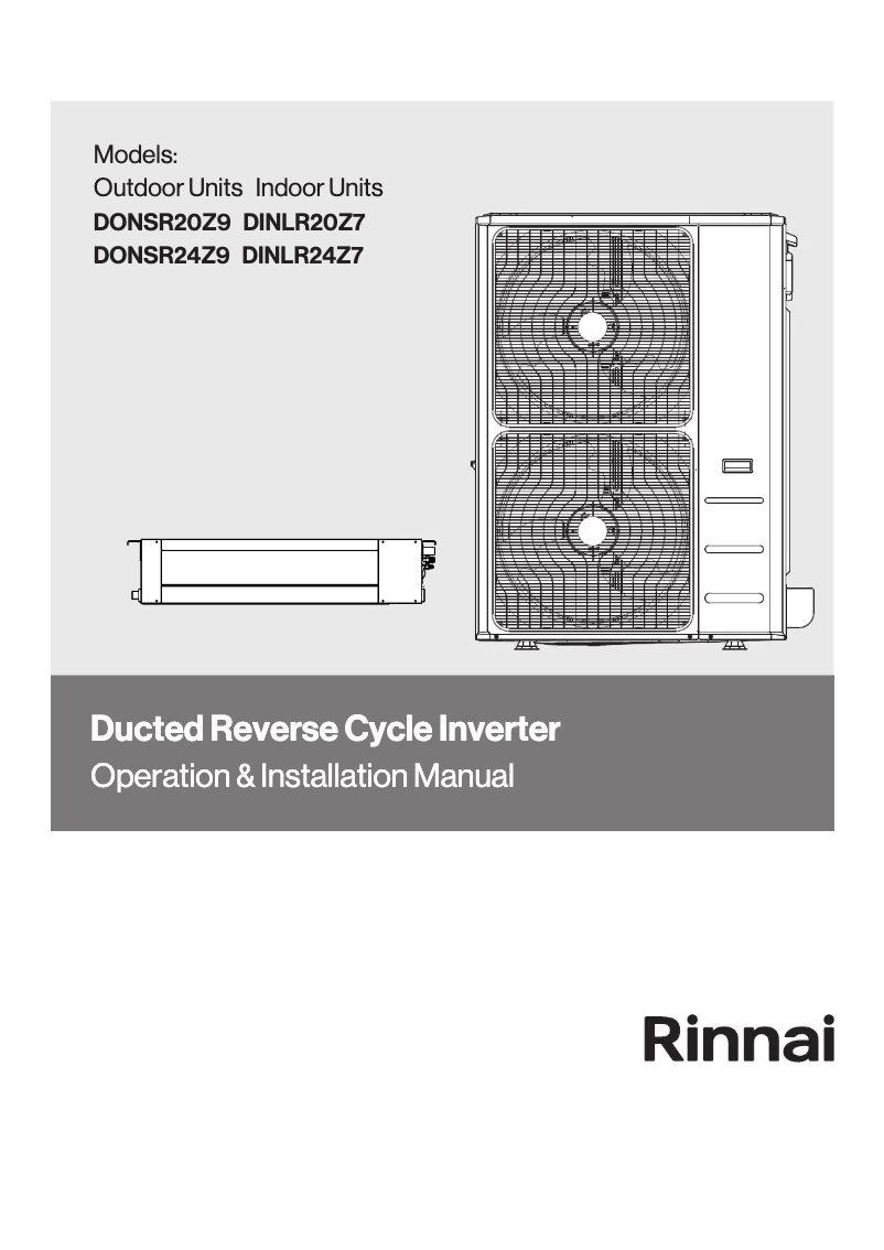 Page 1 de la notice Manuel utilisateur Rinnai DINLR20Z7