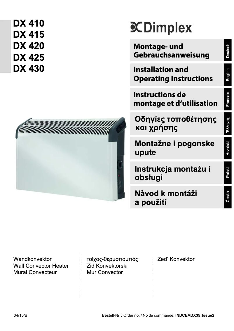 Page 1 de la notice Manuel utilisateur Dimplex DX 420