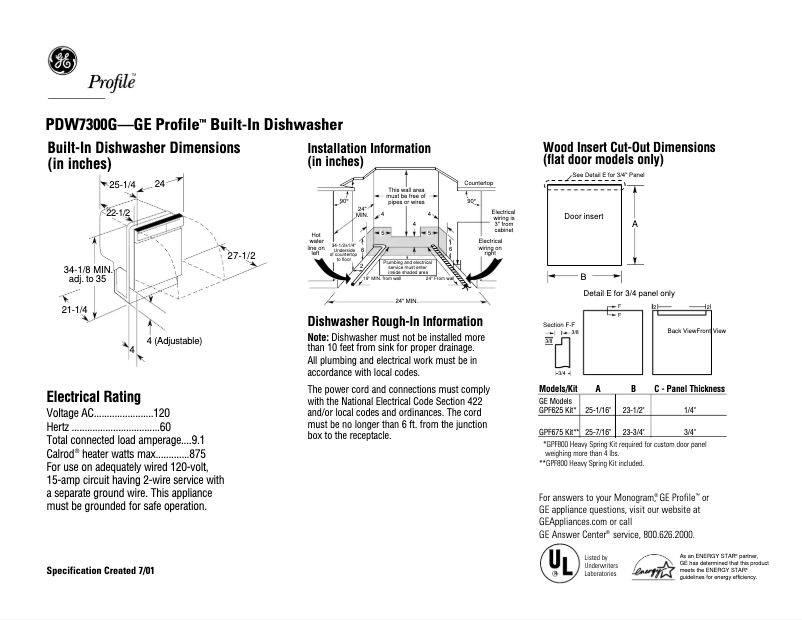 First page image of the manual for PDW7300GCC