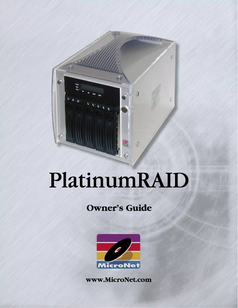 Image de la première page du manuel de l'appareil Platinum RAID