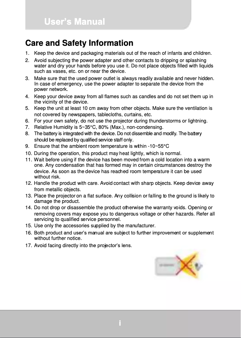 Page 1 de la notice Manuel utilisateur Aiptek ProjectorPad P70