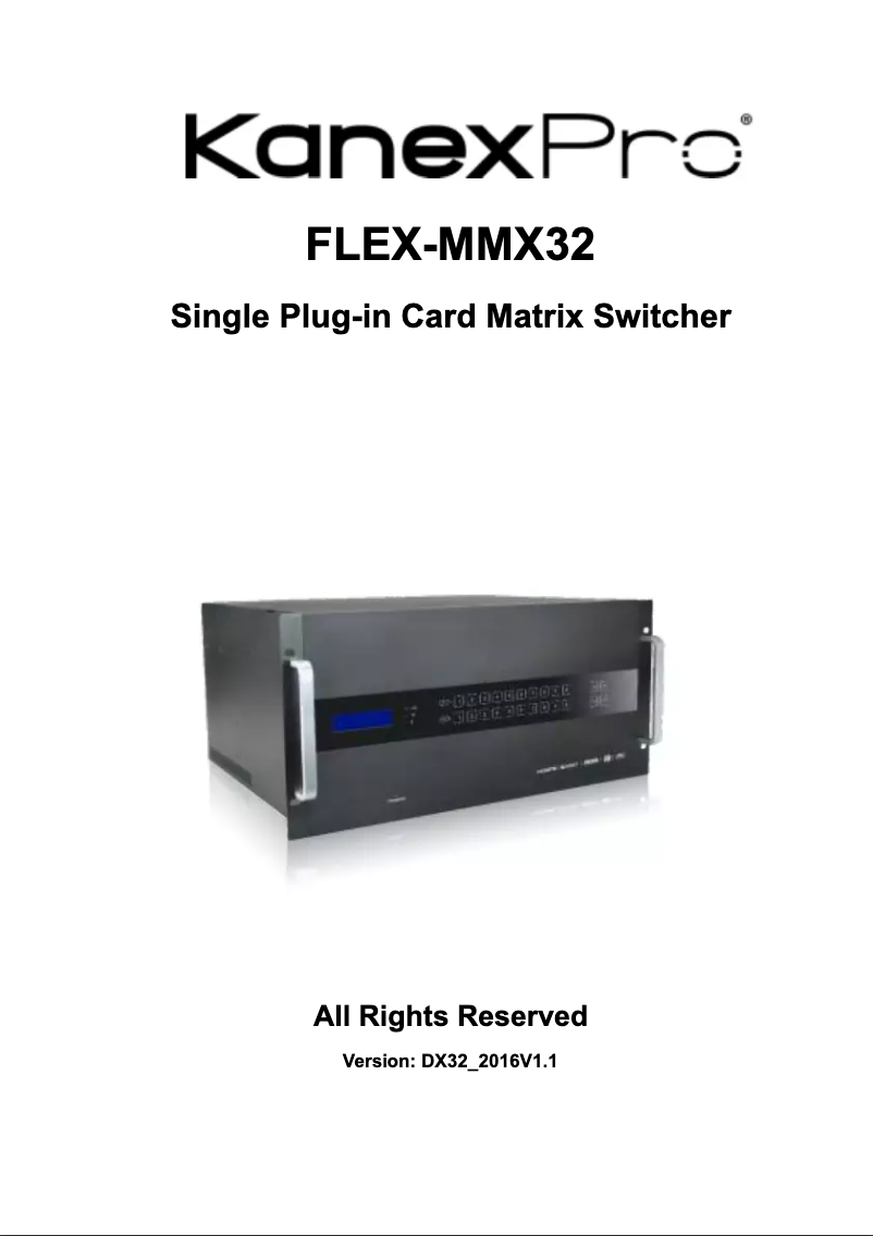 Page 1 de la notice Manuel utilisateur KanexPro FLEX-MMX32