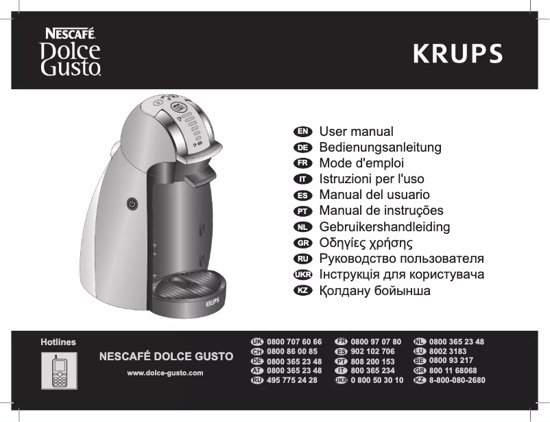 Page n°1 - Manuel utilisateur Nescafé Genio