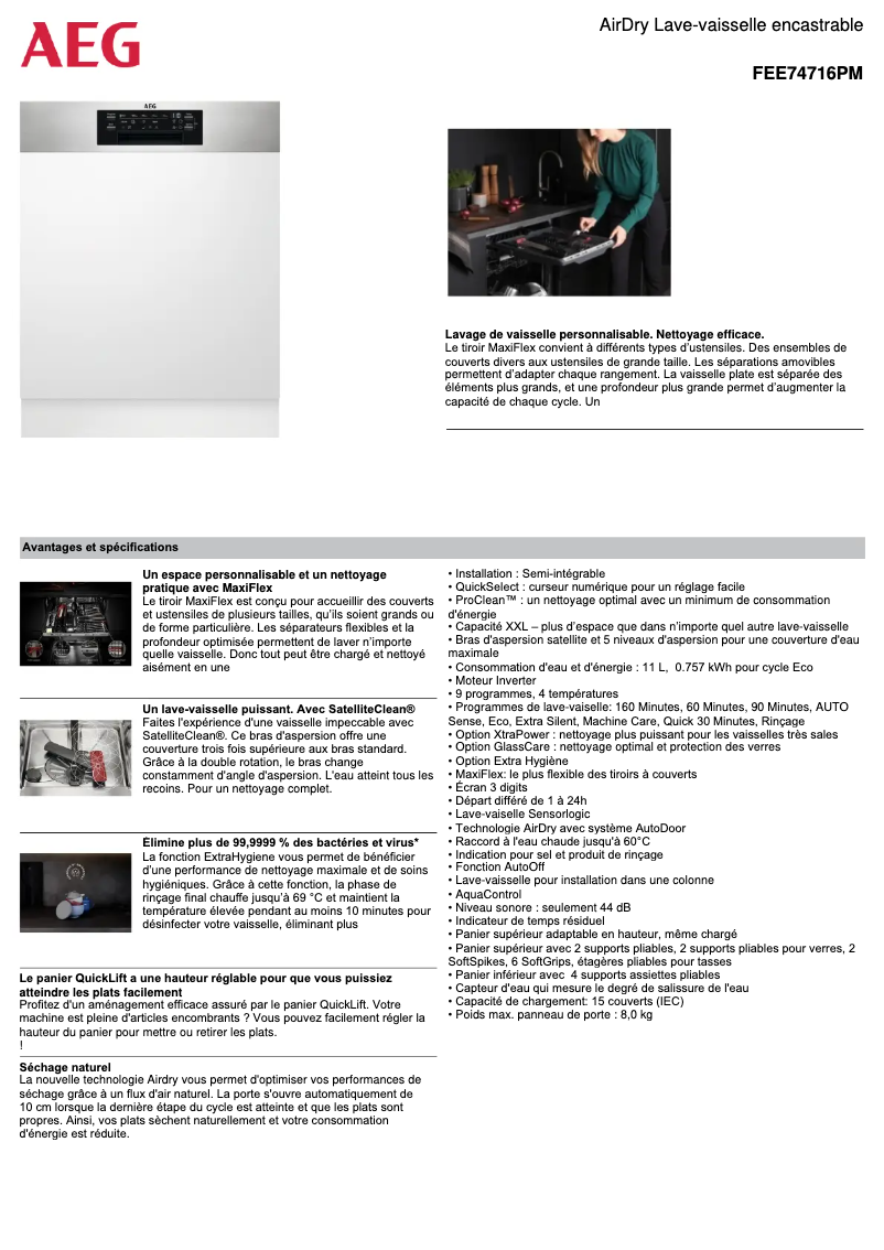 Image de la première page du manuel de l'appareil FEE74716PM