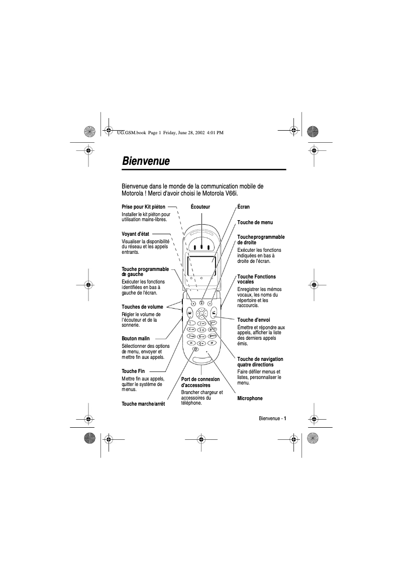 Image de la première page du manuel de l'appareil V66I
