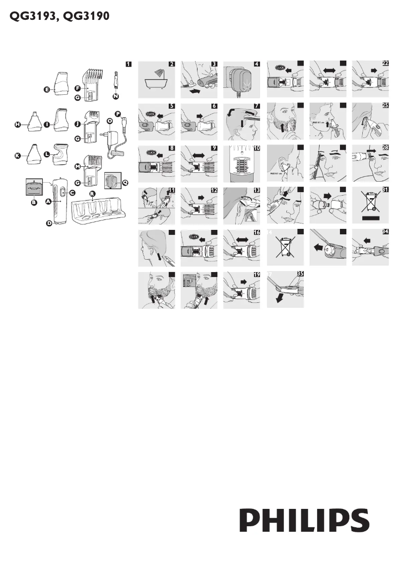 Page 1 de la notice Manuel utilisateur Philips QG3193