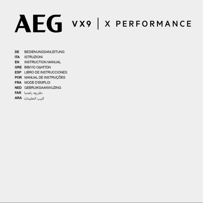 Image de la première page du manuel de l'appareil VX9-1-SB-E