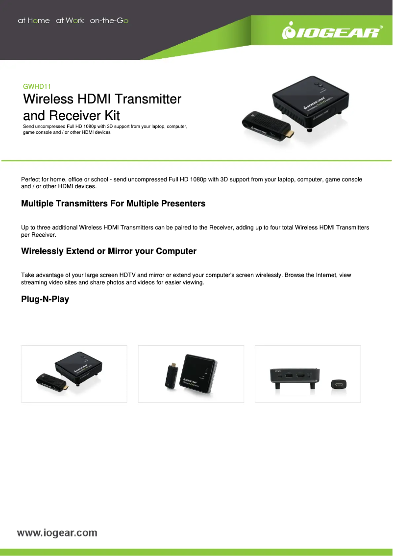 Page n°1 - Mode d'emploi iogear GWHD11