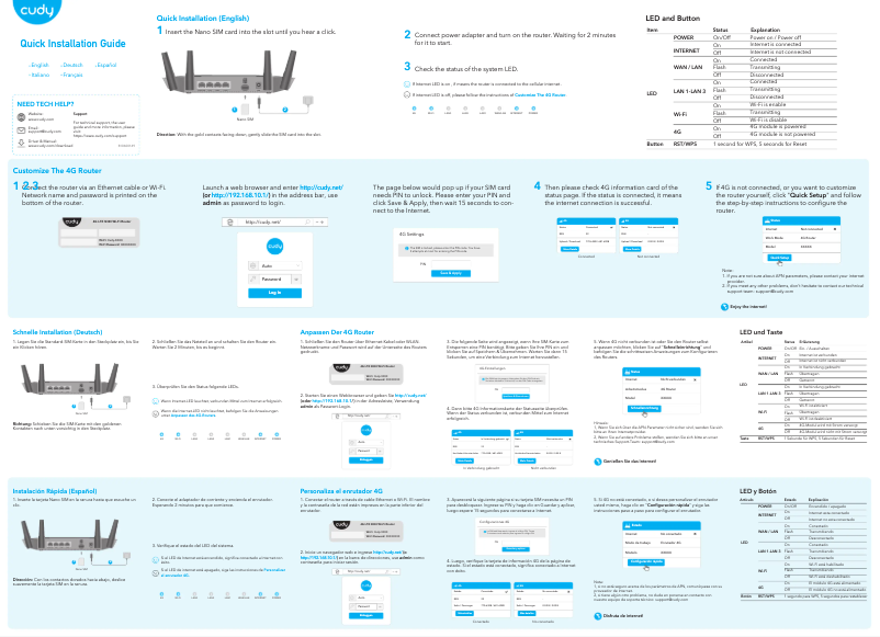 Imagen de la primera página del manual del dispositivo LT400