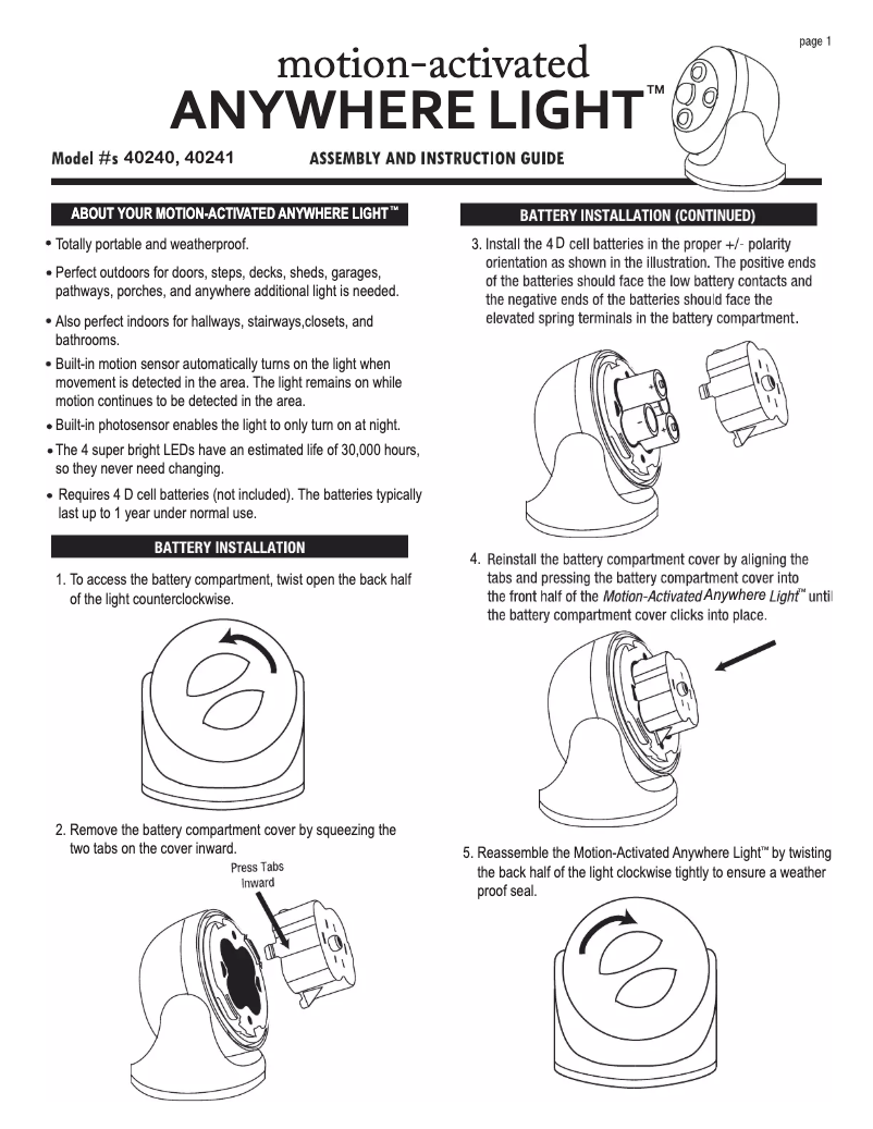 Page n°1 - Manuel utilisateur Maxsa 40241