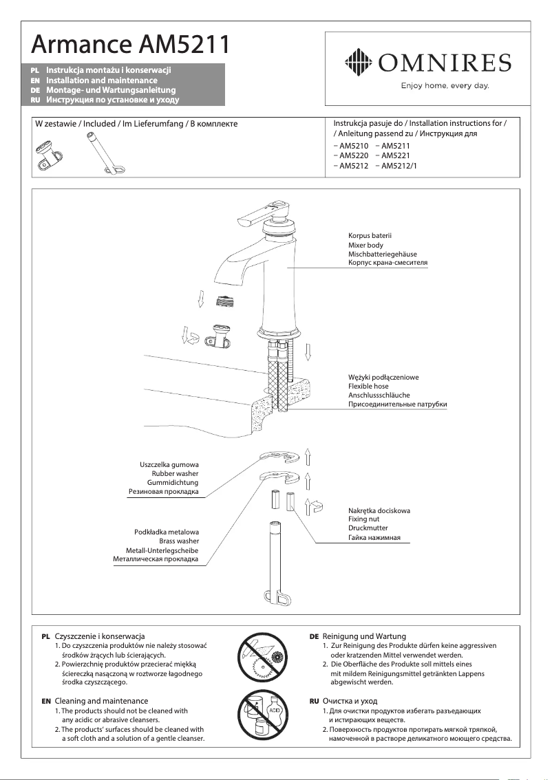 Page 1 de la notice Manuel utilisateur Omnires Armance AM5211