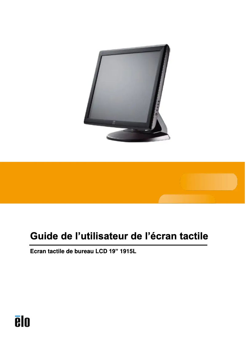 Page 1 de la notice Manuel utilisateur Elo 1915L
