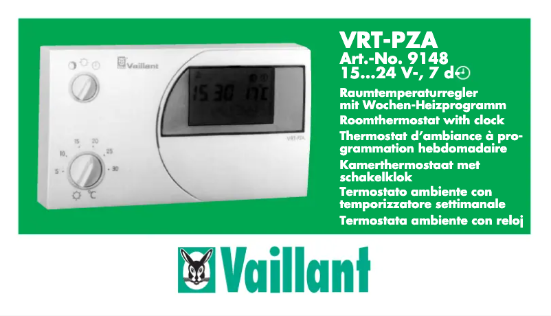 Page n°1 - Manuel utilisateur Vaillant VRT PZA