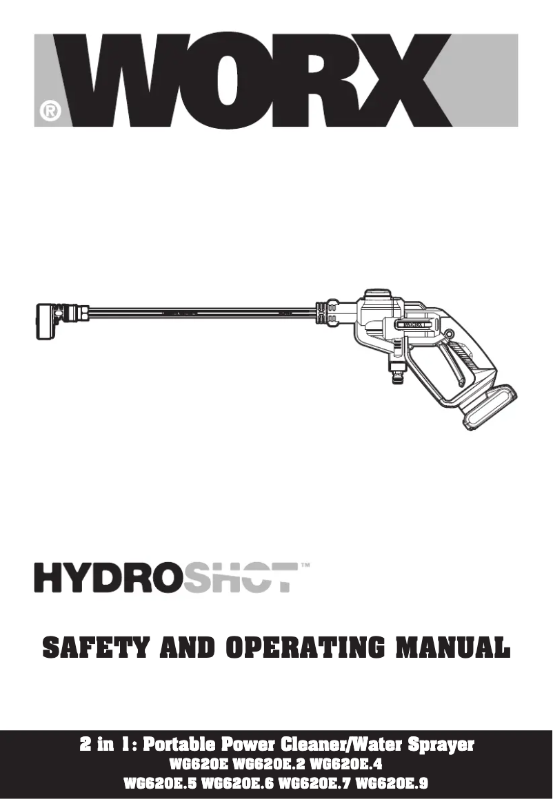 Page n°1 - Manuel utilisateur Worx HydroShot WG620E.2