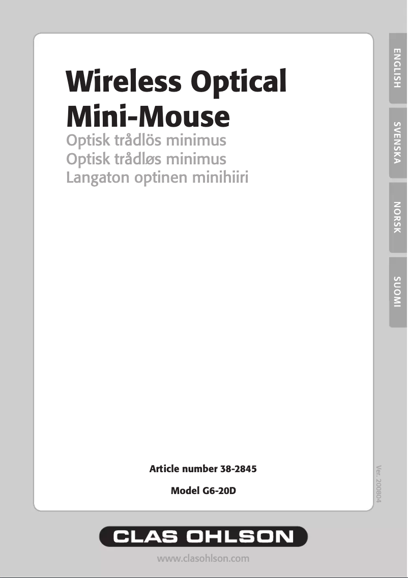 Page n°1 - Manuel utilisateur A4Tech BW-26D