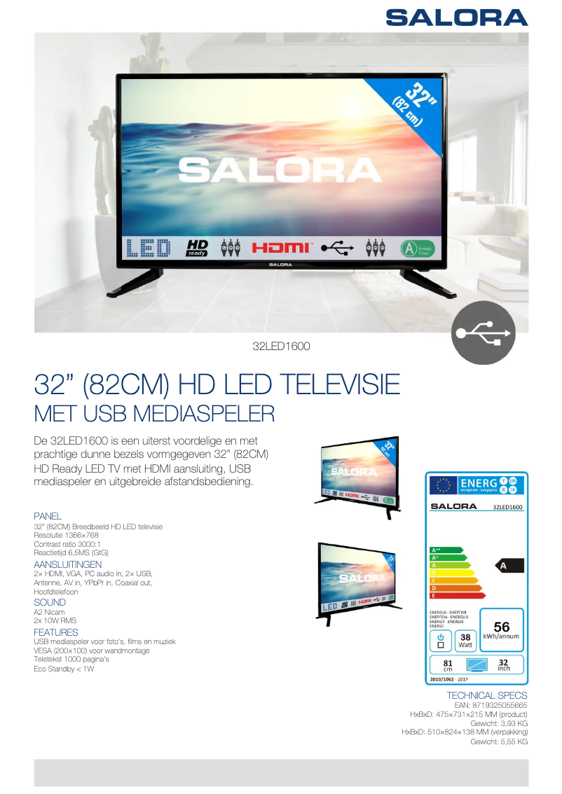 Image de la première page du manuel de l'appareil 32LED1600