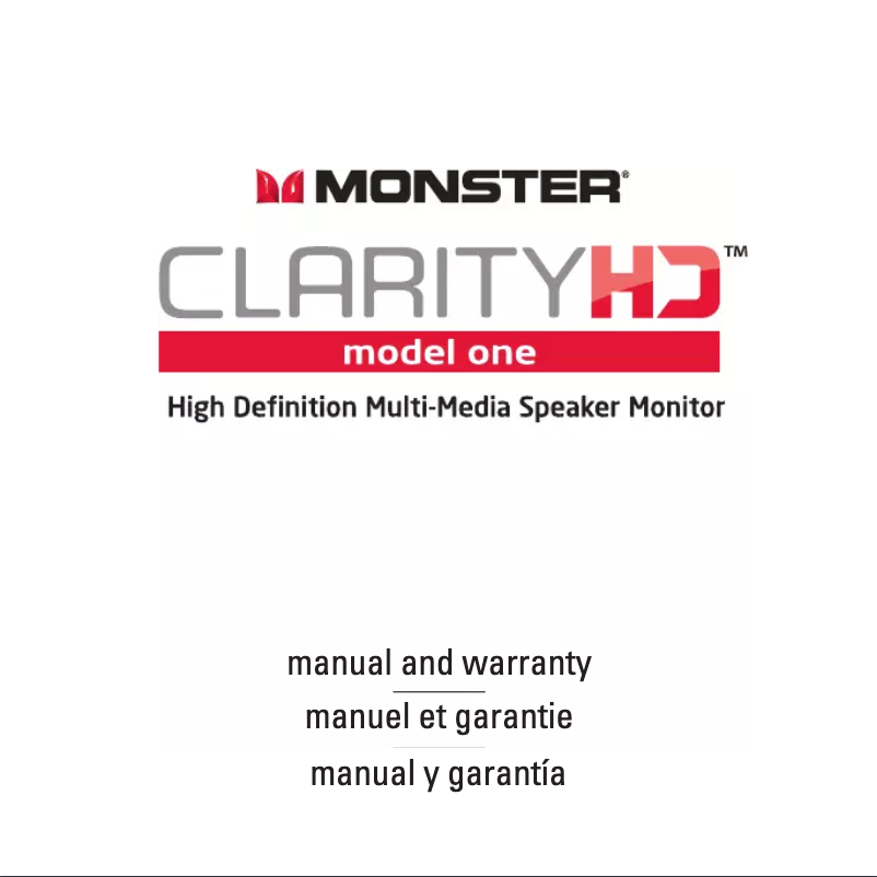 Page 1 de la notice Manuel utilisateur Monster Clarity HD