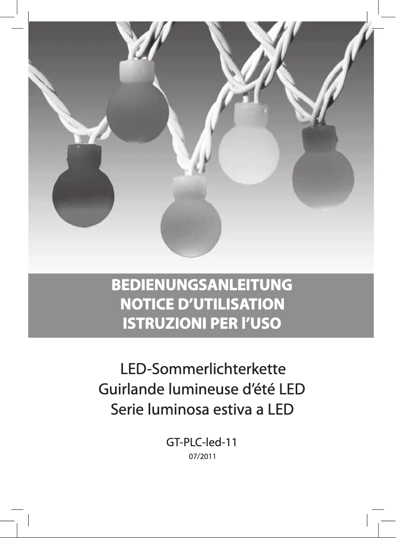 Page 1 de la notice Manuel utilisateur GlobalTronics GT-LCS-11_GT-PLC-led-11
