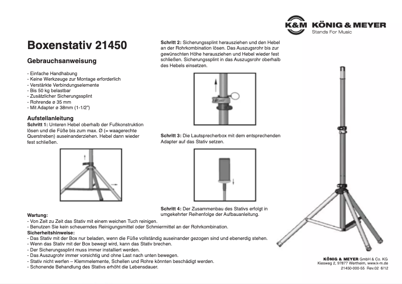 Page 1 de la notice Manuel utilisateur Konig & Meyer 21450