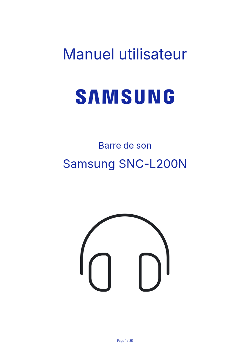 Page n°1 - Manuel utilisateur Samsung SNC-L200N