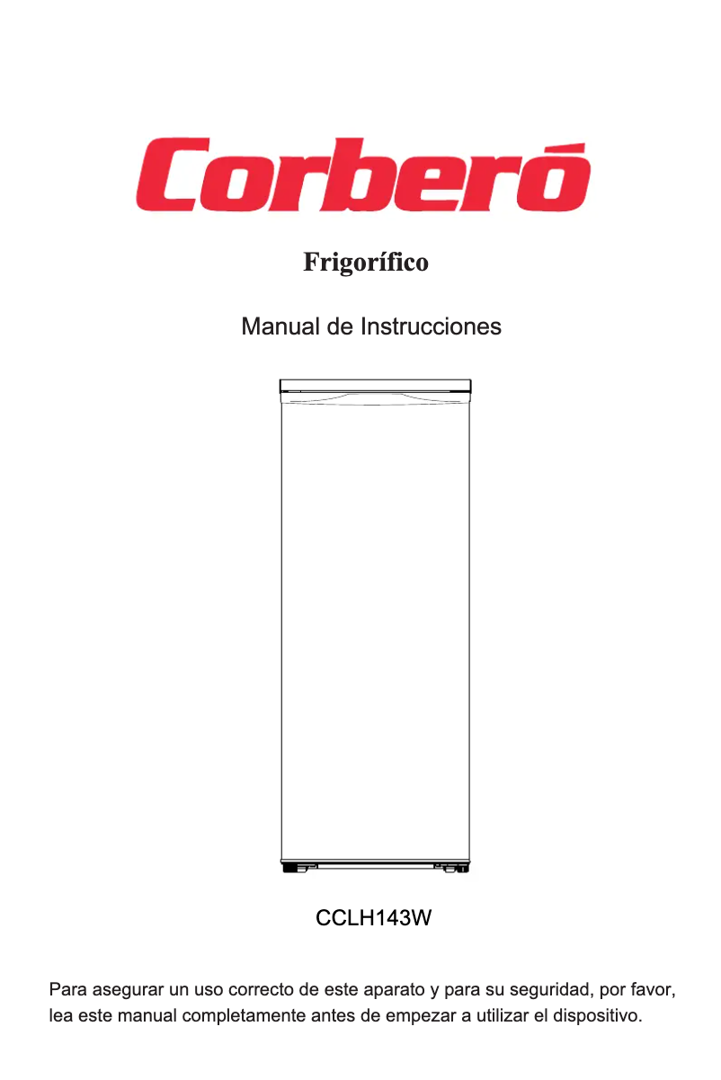 Page 1 de la notice Manuel utilisateur Corbero CCLH143W