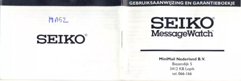 Page 1 de la notice Manuel utilisateur Seiko MA52