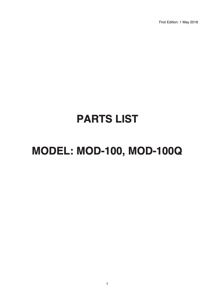 Page 1 de la notice Fiche technique Janome MOD-100Q